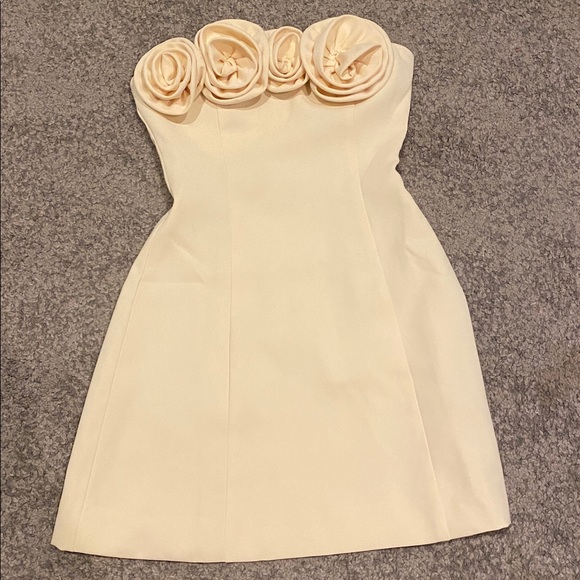 Peppermayo Cream Mini Dress with Floral Detail - Picture 1 of 3